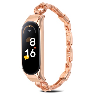 (เฉพาะสายคล้อง) Mi Band 7 สายรัดข้อมือโลหะ เข้ากันได้กับ Xiaomi Mi Band 6/5 4/3 Strap