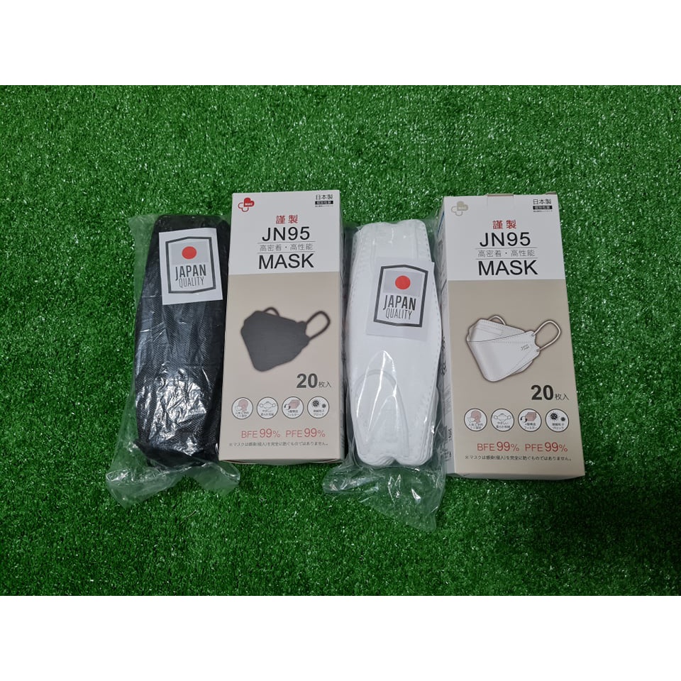 หน้ากากสีดำ สีขาว JN95 Protective Mask สายนุ่มไม่บาดหู 1 กล่องบรรจุ 20 ชิ้น Japan Quality 3D