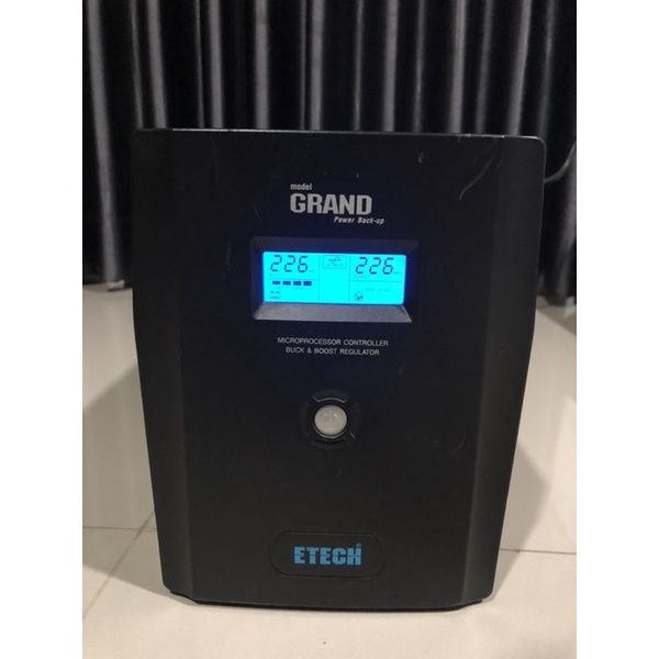 UPS เครื่องสำรองไฟมือสอง(second hand) ETECH 2000VA/1200w มือสอง สภาพสวย เปลี่ยนแบตใหม่ให้เลย2ก้อน รั