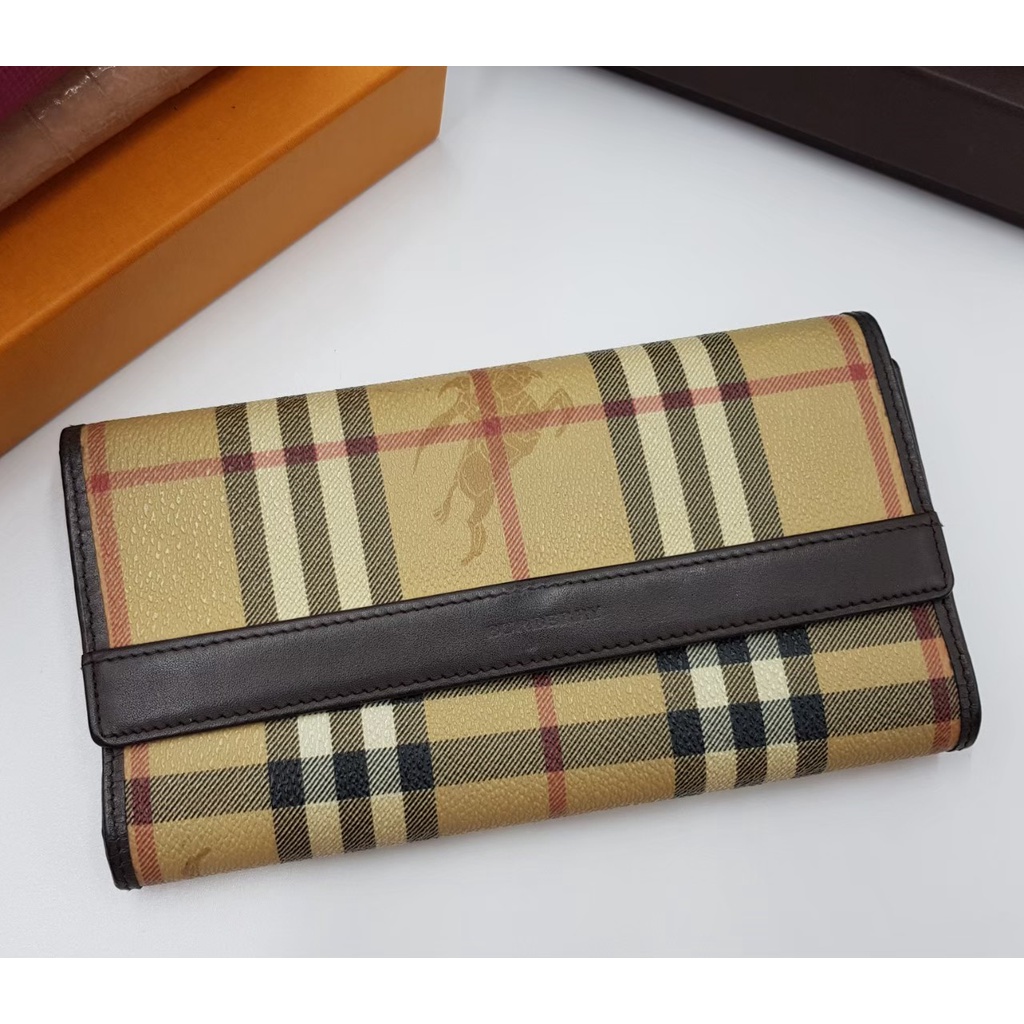 กระเป๋าตัง Burberry wallet original 3 พับ Made in ITALY ของแท้