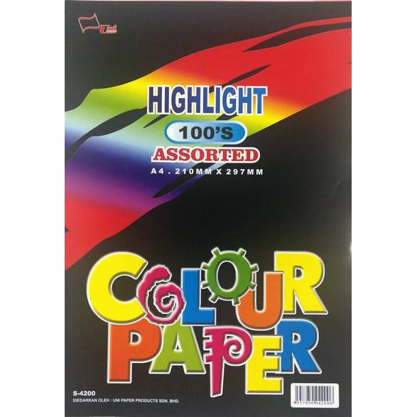 S-4200 HIGHLIGHT COLOUR PAPER A4/100S
