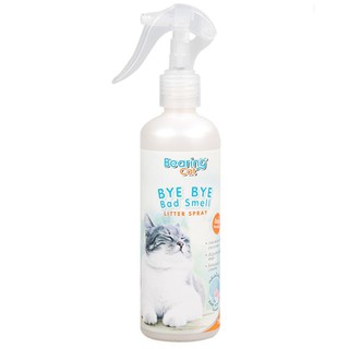 สเปรย์หอมดับกลิ่น พ่นส้วมแมว ที่นอน และตัวแมว หอมกลิ่นแป้งเด็ก Bearing Bye Bye Bad Smell 250 ml