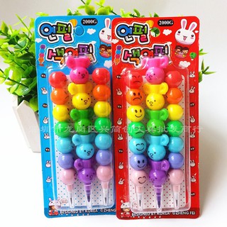ดินสอต่อไส้ทรงมน ดินสอเปลี่ยนไส้ ดินสอบอกอารมณ์ หัวแฟนซี ลายน่ารัก สีสันสดใส แพ็ค 1 มี 3 แท่ง