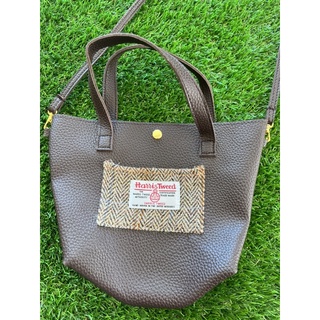 กระเป๋าใหม่ BEAMS LIGHTS X HARRIS TWEED LEATHER STYLE SHOULDER BAG