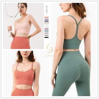 L.CIRCLEWomen สปอร์ตบรากีฬา Breathable Yoga Bra Push Up กันก…