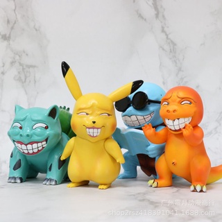 Pokemon Wretched Spoof Pikachu Charizard Venusaur Gengar Psyduck Action Figure Dolls Birthday Toys for Children