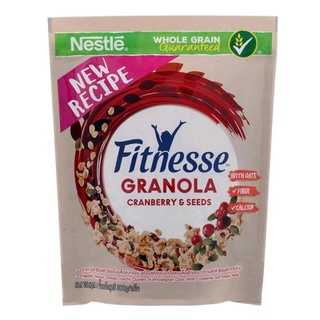 กาโนล่าข้าวโอ๊ตผสมแครนเบอรี่และเมล็ดฟักทอง Nestle Fitnesse Granola Oats With Cranberries &amp; Pumpkin Seeds 300g.