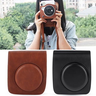 เคสกระเป๋าหนัง Pu กระเป๋าป้องกันสําหรับ Fujifilm Instax Mini 90 พร้อมสายคล้องไหล่