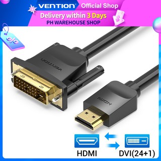 Vention สายเคเบิ้ล hdmi เป็น Dvi สองทิศทาง Dvi-D 24+1 ตัวผู้ รองรับ 1080p สําหรับแล็ปท็อป Vga เป็น hdmi