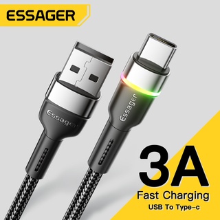 Essager สายชาร์จโทรศัพท์มือถือ USB Type C 3A ชาร์จเร็ว สําหรับ Xiaomi Redmi Mate Samsung