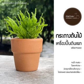 กระถางต้นไม้ดินเผา ขนาด 12x11 เซนติเมตร (พร้อมจานรอง) เช็คขนาดสินค้าก่อนสั่งซื้อ