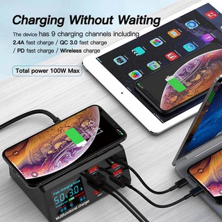 8 พอร์ตQuick Charge 3.0 8-Port USB Fast Charger,100W USB hub Fast Charging ที่ชาร์จเร็ว ใช้ได้ทุกรุ่น รวมทั้งไอแพดQC 3