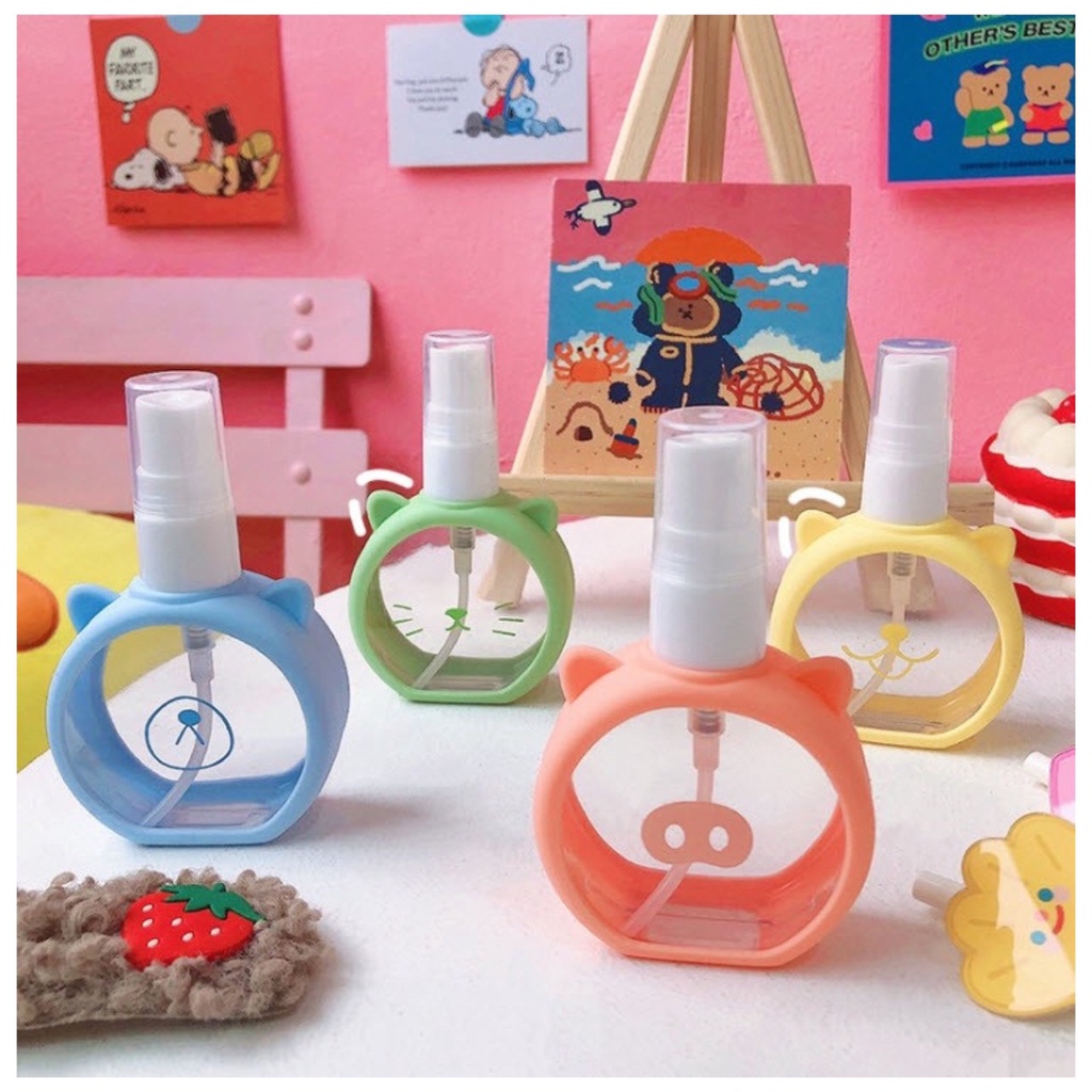 ขวดสเปรย์ น่ารัก 50 ML ขวดสเปรย์พกพา ขวดเปล่า ขวดแอลกอฮอล์ ขวดใส่น้ำหอม หุ้มซิลิโคนอย่างดี สีสันสวยงาม เกรดพรีเมี่ยม