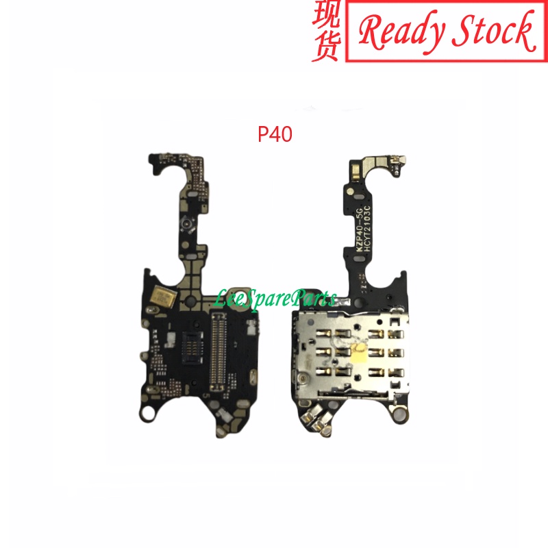Compatible Huawei P40 Mic Sim Card Slot Holder Sub Board สําหรับเปลี่ยน