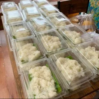 กล่องพลาสติกใส (เบอร์ -4H) กล่องใสฝาพับ ขนาดกล่องกว้าง 9×/ยาว14.5×/สูง 4.5ซม. สวยใส ใส่ข้าวเหนียวมะม่วง ขนม แพค 100 ใบ