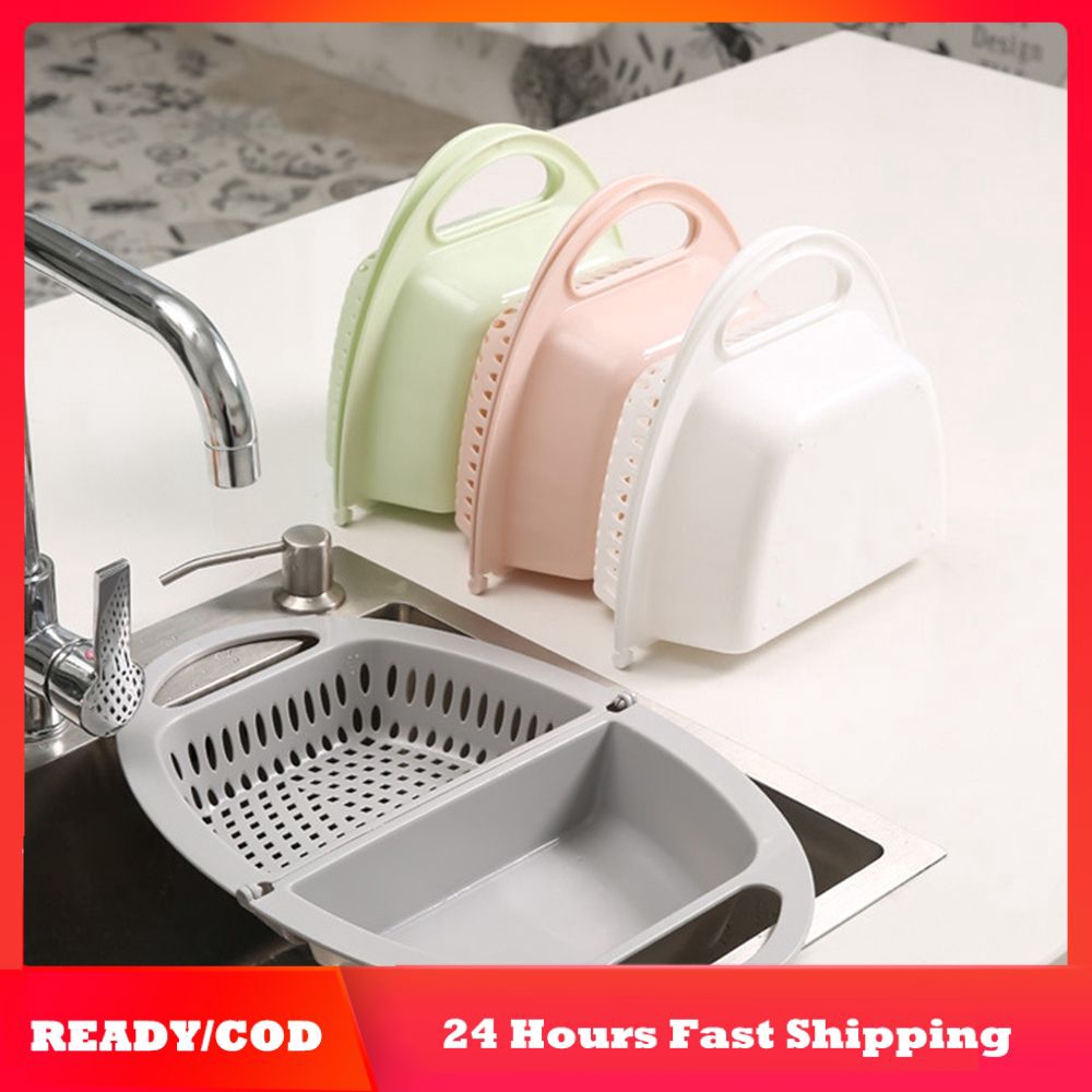 HOT Creative collapsible drain basket fruit pot wash fruit household