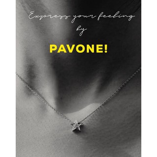 Pavone Jewelry สร้อยคอเงินแท้ ฝังเพชร CZ💎รูปดาว⭐️ ชุบทอง 18k /ชุบทองคำขาว (NLC0013)