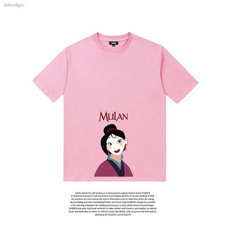 เสื้อยืดฤดูร้อนhotเสื้อยืดอนิเมะ✜2020 Amoi Disney Live-action ภาพยนตร์ Hua Mulan Liu Yifei สีชมพูแฟนเด็กเสื้อยืดแขนสั้นS