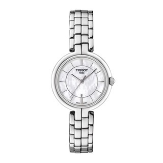 Tissot Flamingo Quartz ทิสโซต์ ฟลามิงโก้ สีขาวมุก เงิน T0942101111100 นาฬิกาผู้หญิง