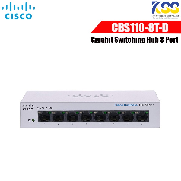 Cisco CBS110-8T-D-EU 8-Ports Gigabit 10/100/1000 Mbps Unmanaged Desktop Switch สวิตซ์ฮับ