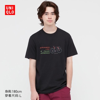 Uniqlo เสื้อยืดแขนสั้น พิมพ์ลายจักรยาน สําหรับผู้ชาย และผู้หญิง (UT)