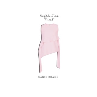 Ruffle Top สีชมพู size M ของ Naris brand สวยมี design เป็น used นะคะ