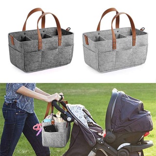 Baby Diaper Caddy Organizer Holder Shower Basket Nursery Storage Bin Car Storage Basket Wipes Toys Tote Bag Light Grey