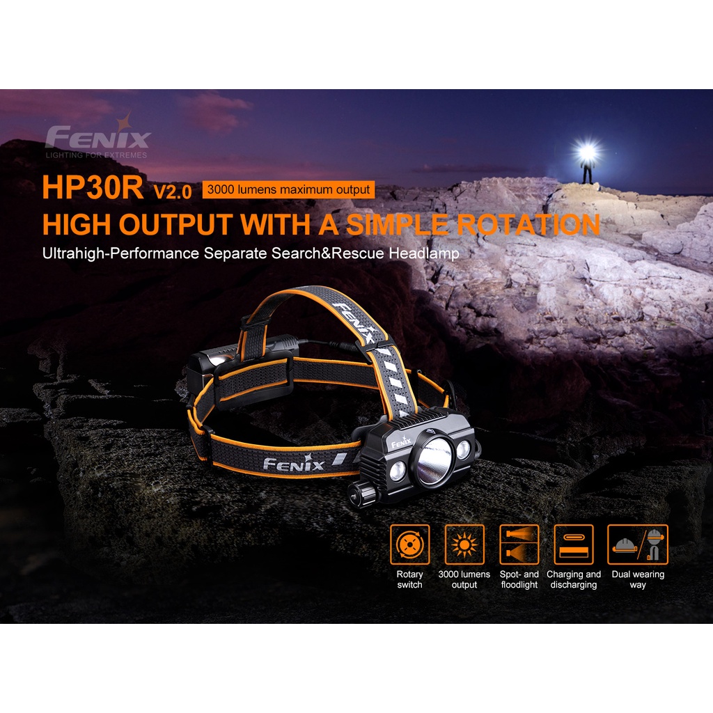 ไฟฉายคาดหัว Fenix  HP30R V2.0