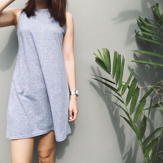 Grey high neck dress