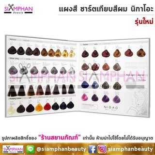 แผงสี ชาร์ตสีผม ตัวอย่างสีผม นิกาโอะ (ไม่ใช่ครีมย้อมผม) | Nigao Hair Color Shade Chart