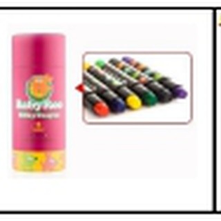 Baby Roo Silky  Crayon 6 colors สีเทียน Silky Crayon สีปลอดสารพิษเนื้อลื่นระบายง่าย ไม่ระคายเคืองผิวและทาความ