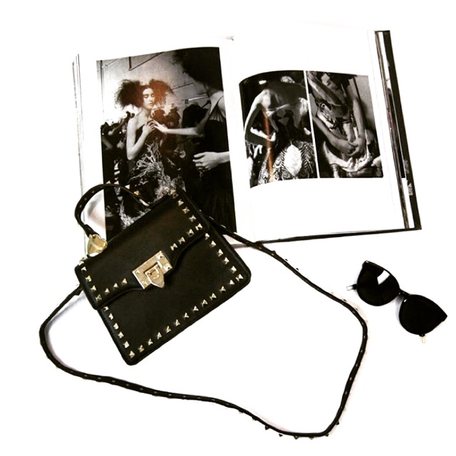 Brandy.Bkk Valentino Style Rockstud Bag - Black