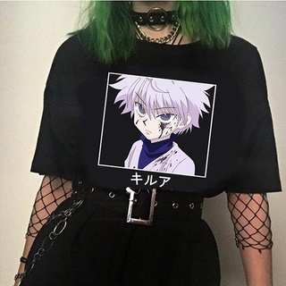 ย้อนยุคHunter X Hunter Killua O คอร้อนหัวข้อท็อปส์เสื้อยืดเสื้อคนแปลกหน้าสิ่งพิมพ์เสื้อยืดเดิม Tee TeeS-5XL