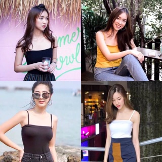 Sling Crop top  สถานะ : พร้อมส่งจ้า Available Now เสื้อสายเดี่ยว ใส่สบายสุดๆ สีสวยทุกสี  ขนาด   อก 32-34 "