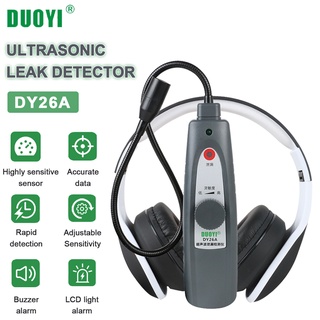 DUOYI DY26A เครื่องตรวจจับการรั่วไหลของก๊าซอัลตราโซนิก Freon Air Water Fluid Pressure Vaccum System เครื่องทดสอบการรั่วไหลพร้อมชุดอุปกรณ์เสริมหูฟังสําหรับตรวจจับการรั่วไหลของภาชนะปิดผนึกประตูหน้าต่าง