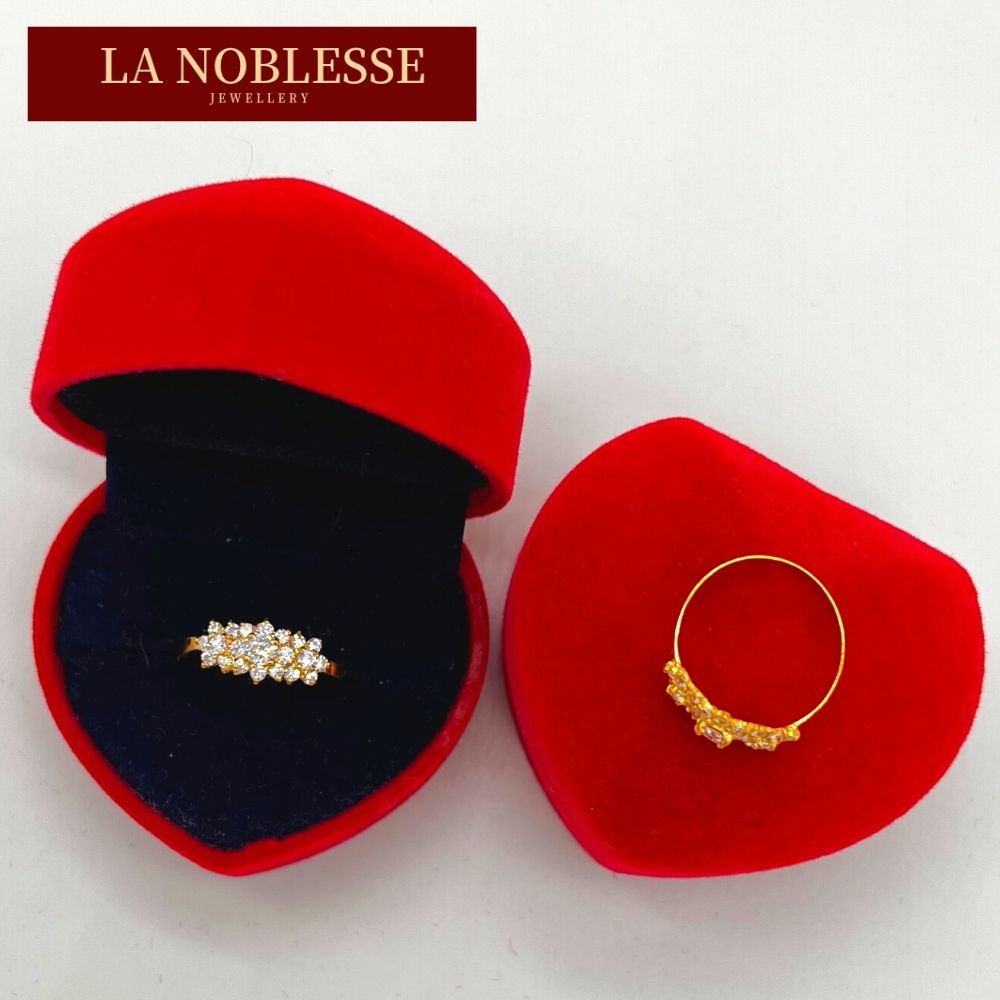 Emas 585 Cincin Batu Emas Baby Ketum Gold 585 แหวนหิน Merisik Tunang Tahan Lasak Pai Harian