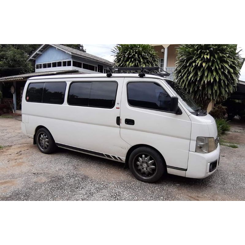 แร็คหลังคา สำหรับรถตู้ นิสสัน Nissan Urvan E25 รุ่น หลังคาเตี้ย ของใหม่ ไม่เจาะหลังคา
