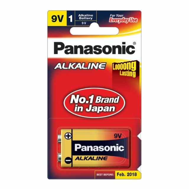 ลดพิเศษ ถ่านอัลคาไลน์ 6LR61T/1B 9V (1 ก้อน) Panasonic