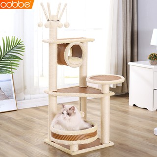 Cobbe คอนโดแมว3ชั้น ที่นอนแมว Cat Condo ที่ลับเล็บแมว ของเล่นแมว เตียงนอนแมว มี 3 แบบให้เลือก เตียงแมว