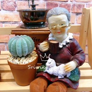 Set-6 cactus ต้นไม้ปลอม ต้นไม้ประดิษฐ์ กระบองเพชร ต้นไม้ตกแต่งบ้าน พร้อมกระถางขนาด 5 ซม.ต้นไม้สูง 5-7 ซม.