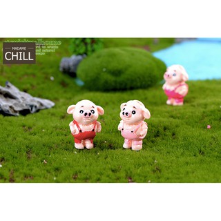 [MC491] ตุ๊กตุ่นจิ๋ว หมูชุดเอี๊ยม 6 สี (1 ตัว ราคา 15 บาท)