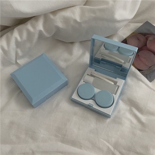 Candy Color Pocket Mini Contact Lens Case Ins Color Container พกพาสะดวก Mirror Lense Case