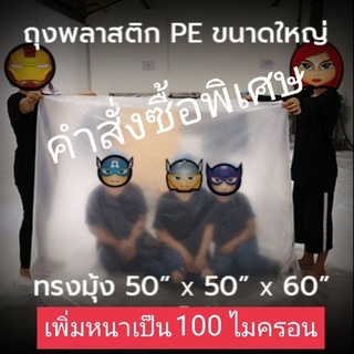 ถุงพลาสติก PE ทรงมุ้ง สั่งทำพิเศษ หนา 100 ไมครอน