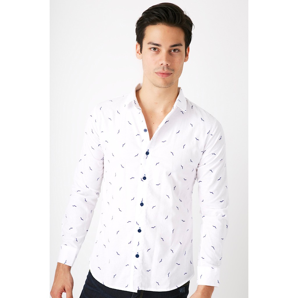 เสื้อเชิ้ตผ้าลาย ผ้าOxford เสื้อเชิ้ตผู้ชาย เสื้อเชิ้ตแขนยาว (สินค้าพร้อมส่ง)