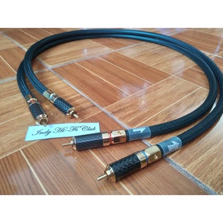 สาย RCA ORTOFON Reference 8NX Carbon Kevlar แบบ 2 เส้น พร้อมหุ้มหนังงู Nylon Mesh เรียบร้อยสวยงาม