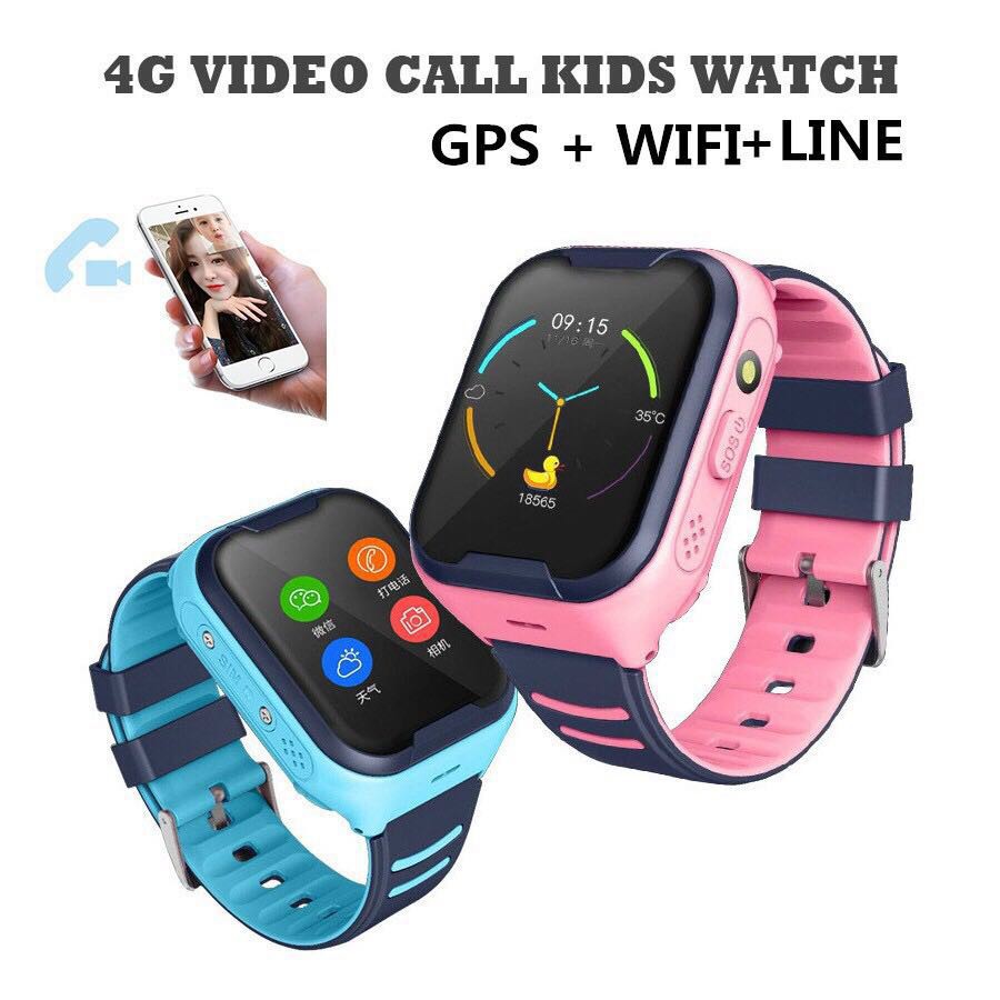 Kids Smart Watch 4G วิดีโอคอล GPS ตำแหน่ง SOS Wifi รองรับ LINE Kids Smartwatch(ภาษาไทย」