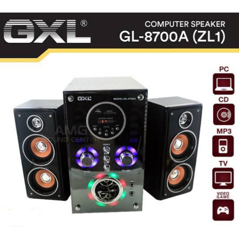 GXL ชุดเครื่องเสียง ลำโพงซับ 2.1 CH รุ่น GL-8700A บลูทูธได้
