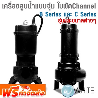 เครื่องสูบน้ำแบบจุ่ม ใบพัด Channel สำหรับบ่อบำบัดน้ำเสีย แบบตั้งไม่มีรางเลื่อน B Series และ C Series TSURUMI จัดส่งฟรี!!