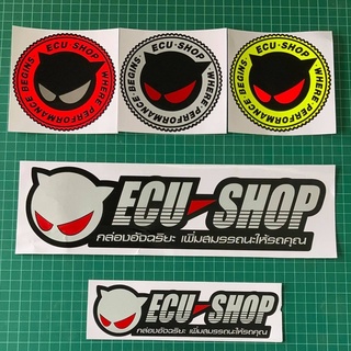 สติกเกอร์ ECU shop สะท้อนแสง3Mแท้แบบกลม