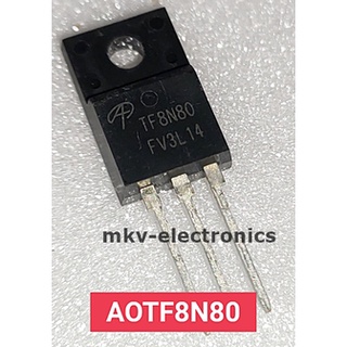 (1ตัว) AOTF8N80 , TF8N80 , 8N80 , MOSFET N-Channel 7.4A 800V TO-220FP (รหัสสินค้า M01594)